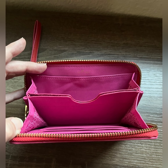 Stella & Dot Coral Red Wristlet Clutch Wallet - Picture 8 of 12